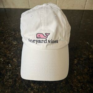 Vineyard Vines White Hat with Pink Whale